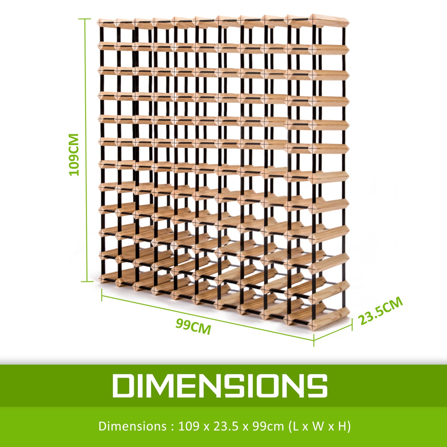 Timber Wine Rack Storage Cellar Organiser for Multiple Bottles