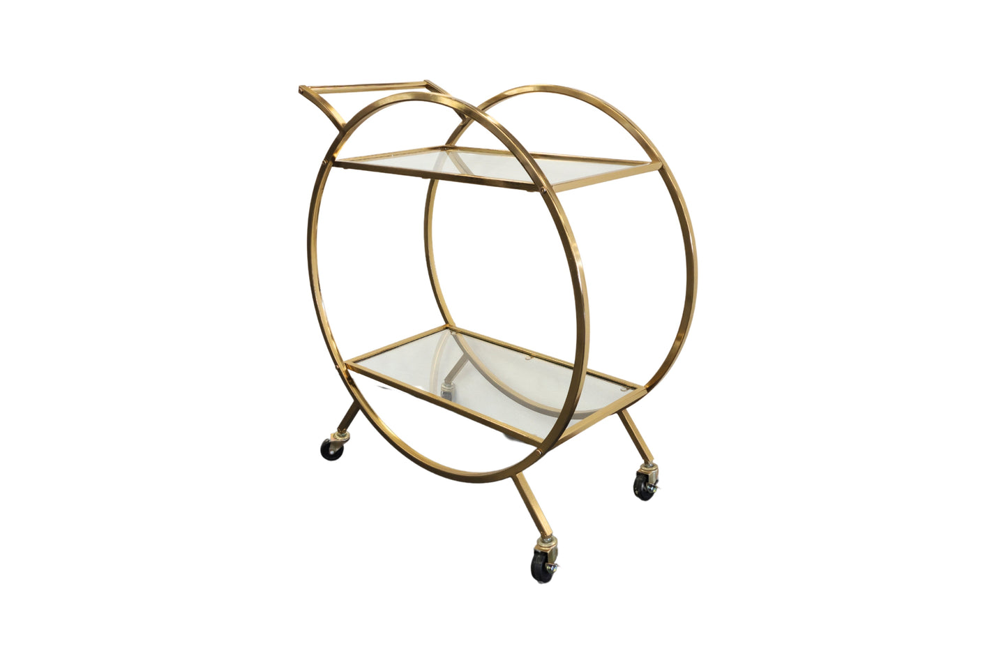 Roman Glass Bar Cart / Trolley With Wheels