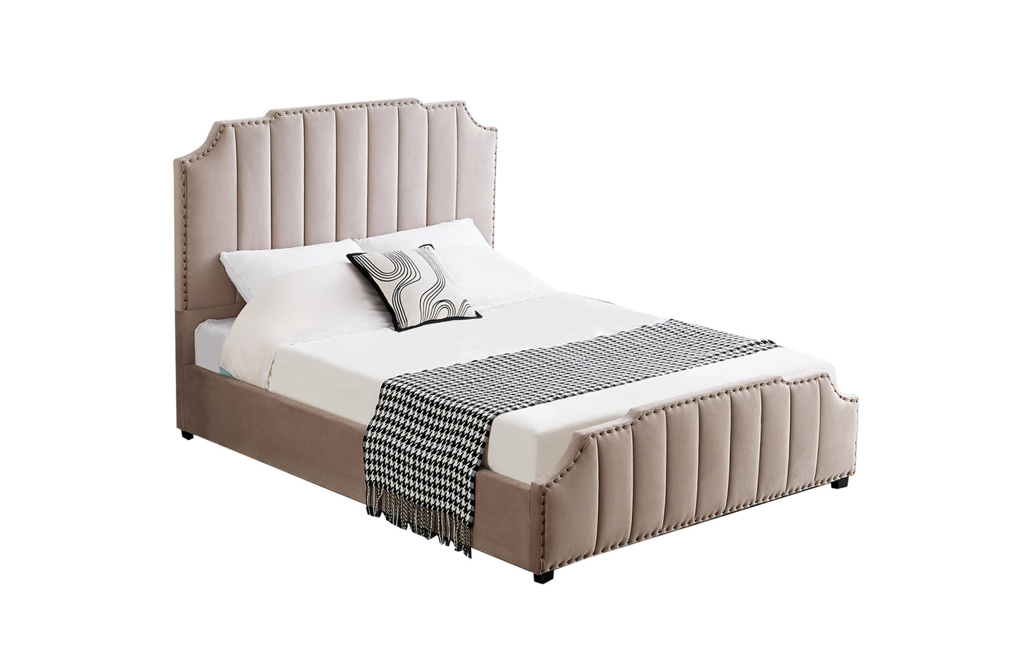 Santosa Champagne Velvet Bed