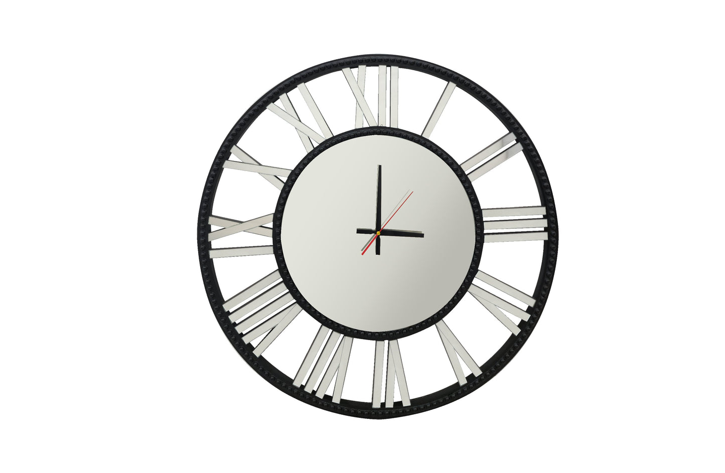Decorative Beaded Mirrored Clock - 75cm