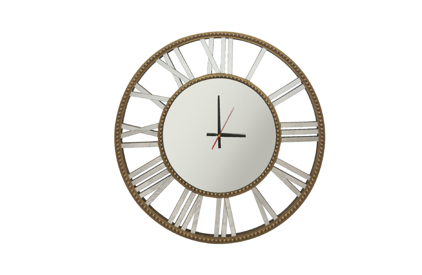 Decorative Beaded Mirrored Clock - 75cm