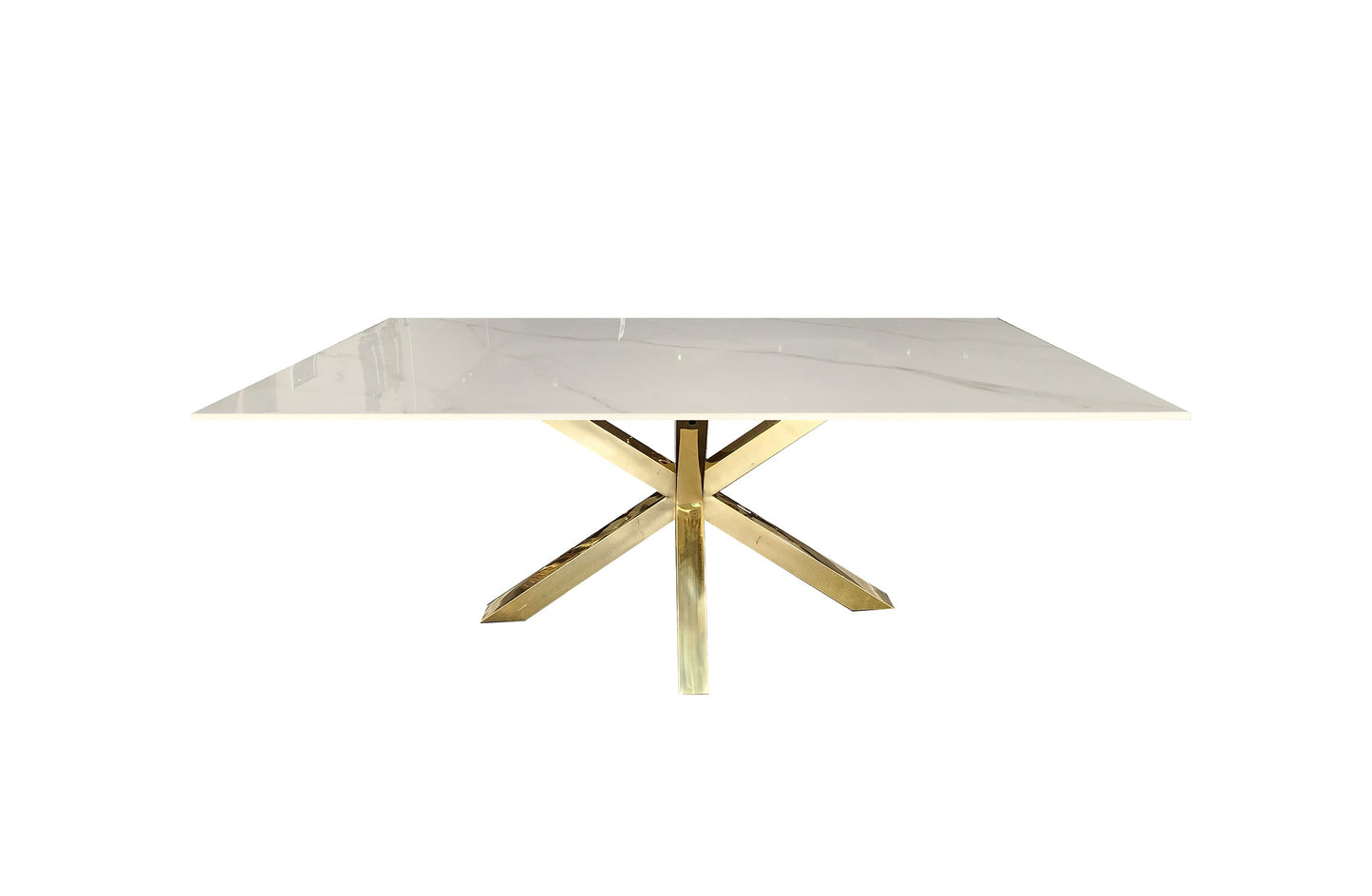 Miles Dining Table with Clear Glass and White Marble Options - 90cm x 180cm