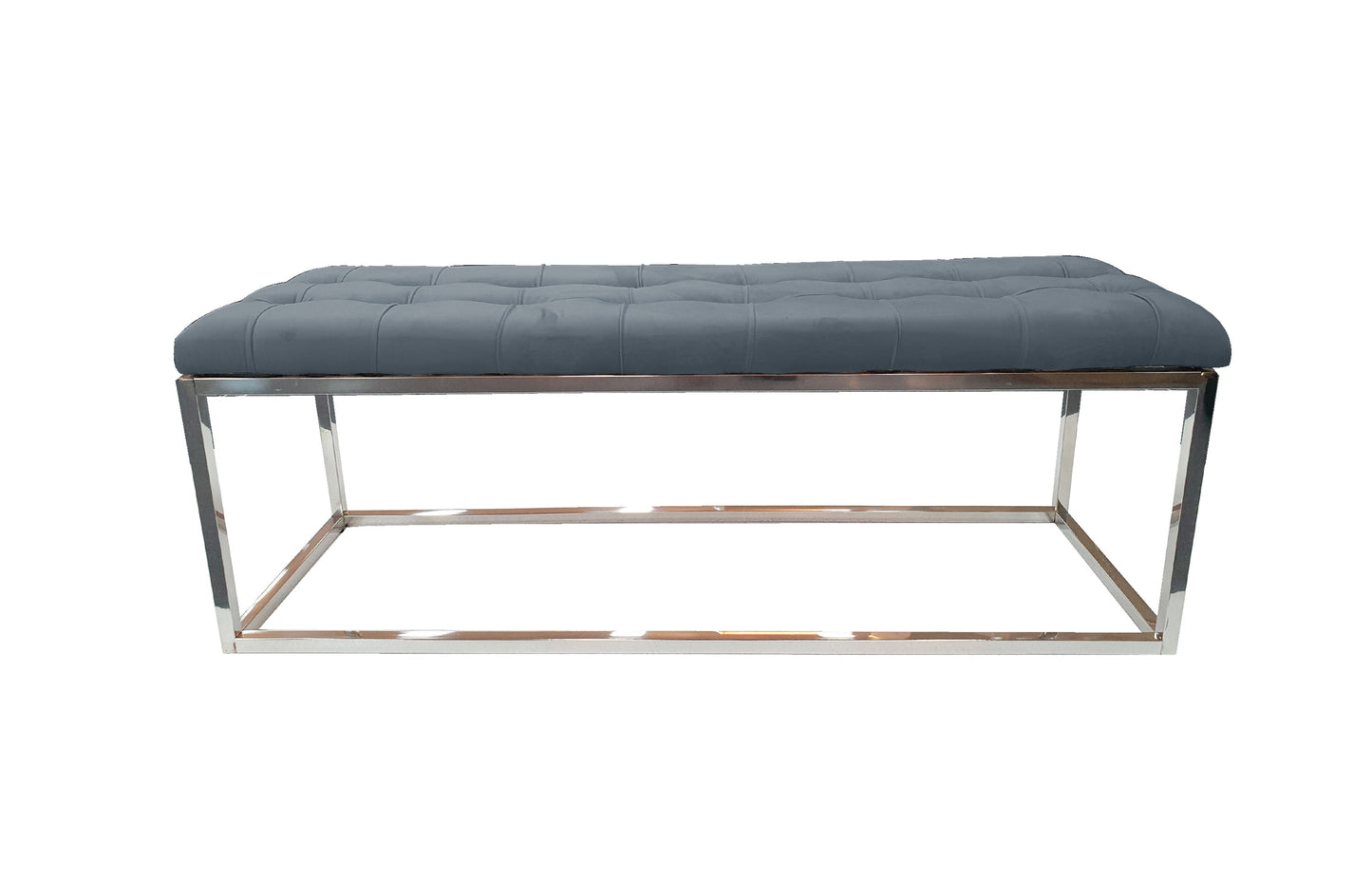 Holly Ottoman Silver Base - Multiple Seat Options