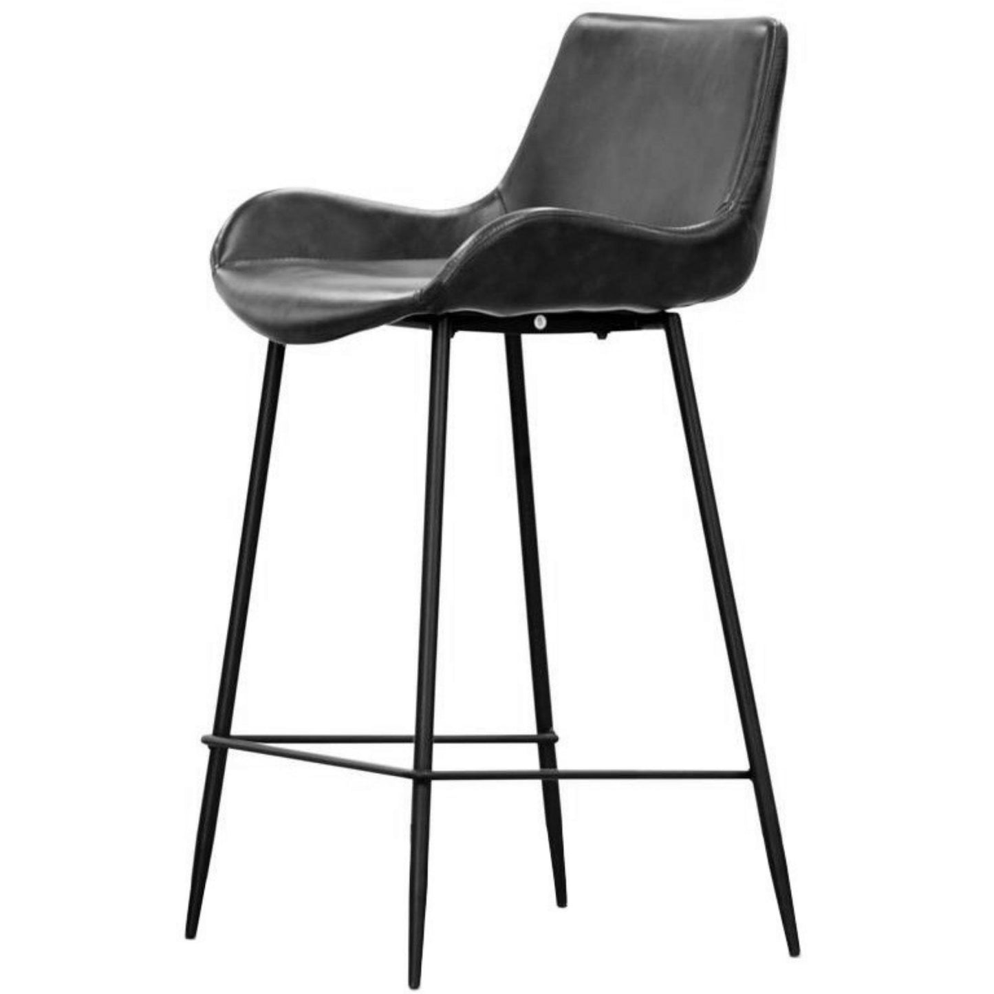 Brando Set of 2 PU Leather Upholstered Bar Chair Metal Leg Stool