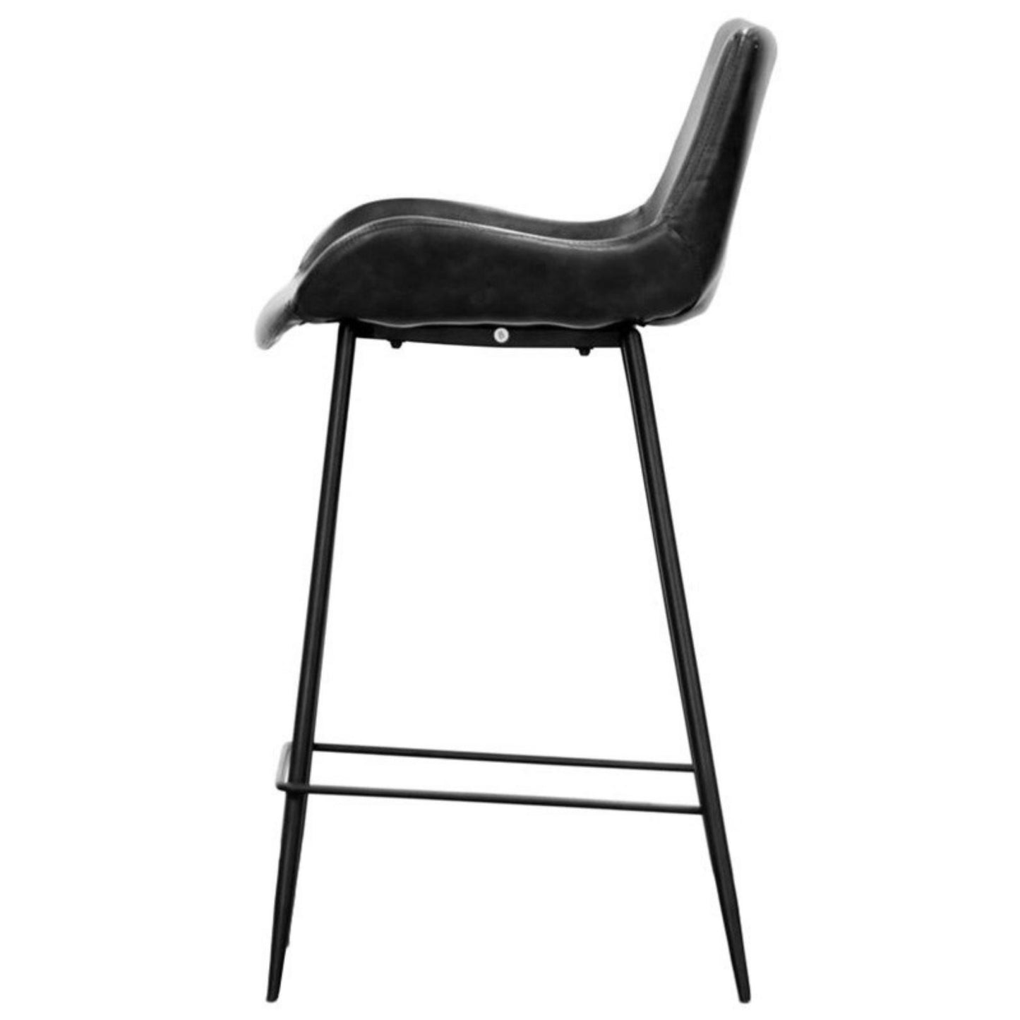 Brando Set of 2 PU Leather Upholstered Bar Chair Metal Leg Stool