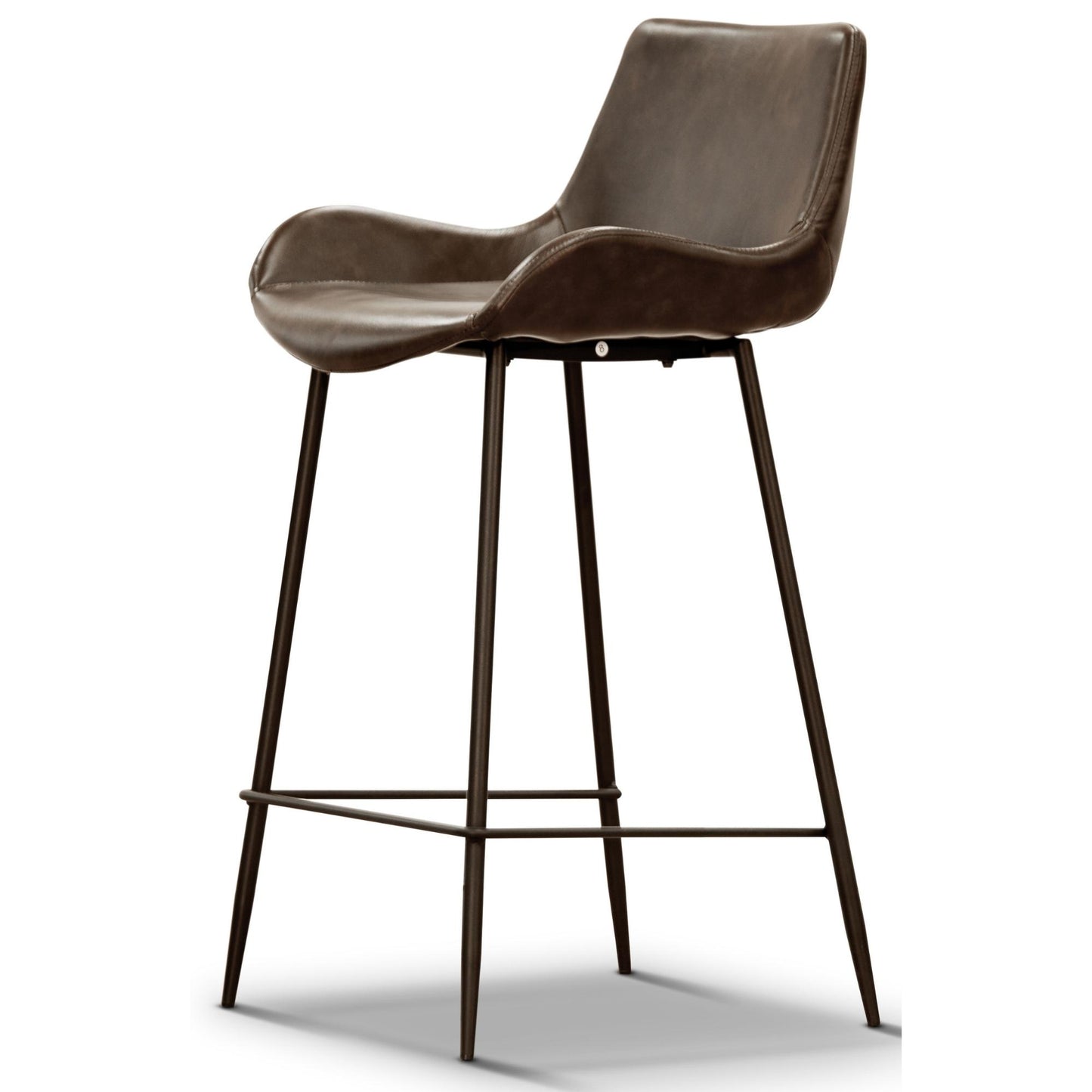 Brando Set of 2 PU Leather Upholstered Bar Chair Metal Leg Stool