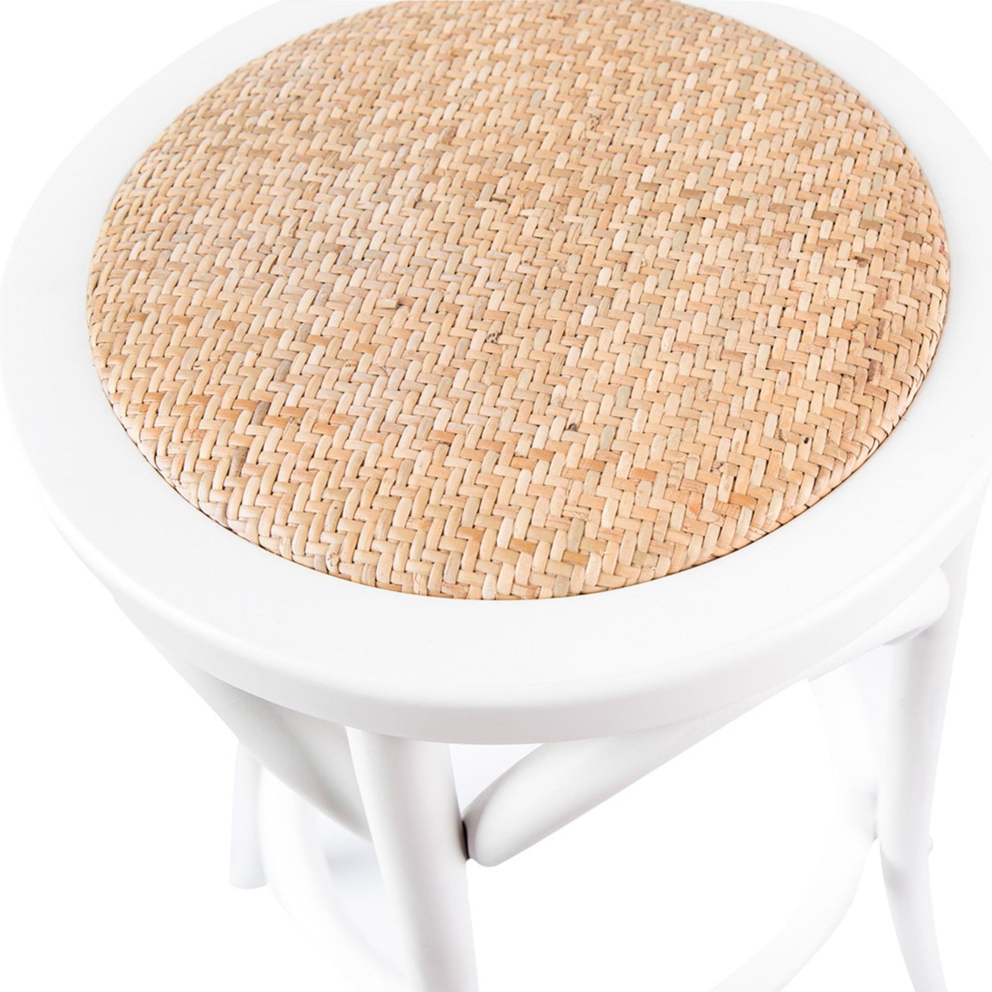 Aster Round Bar Stools Dining Stool Chair Solid Birch Timber Rattan Seat