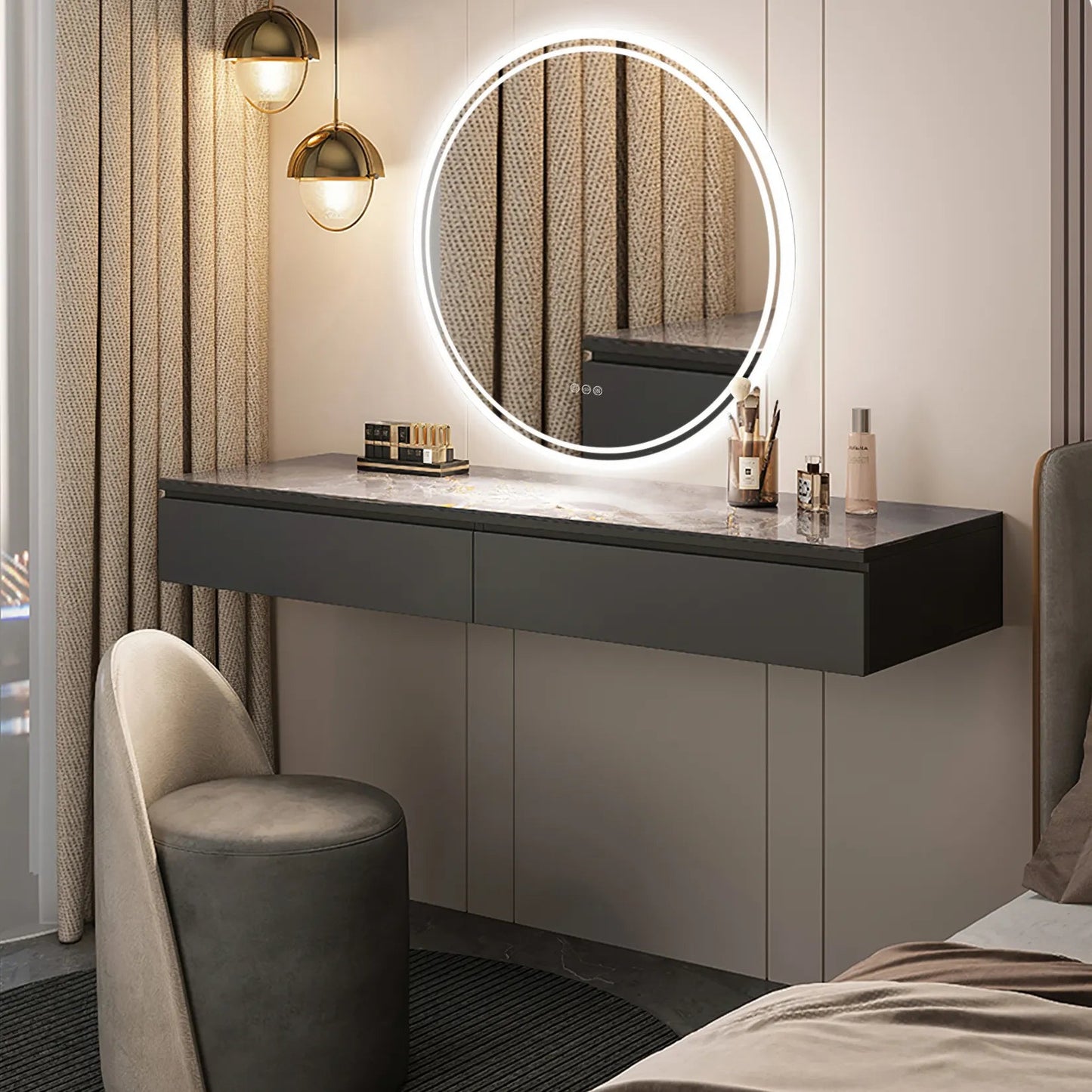 Interior Ave - LED Round Frameless Salon / Bathroom Wall Mirror