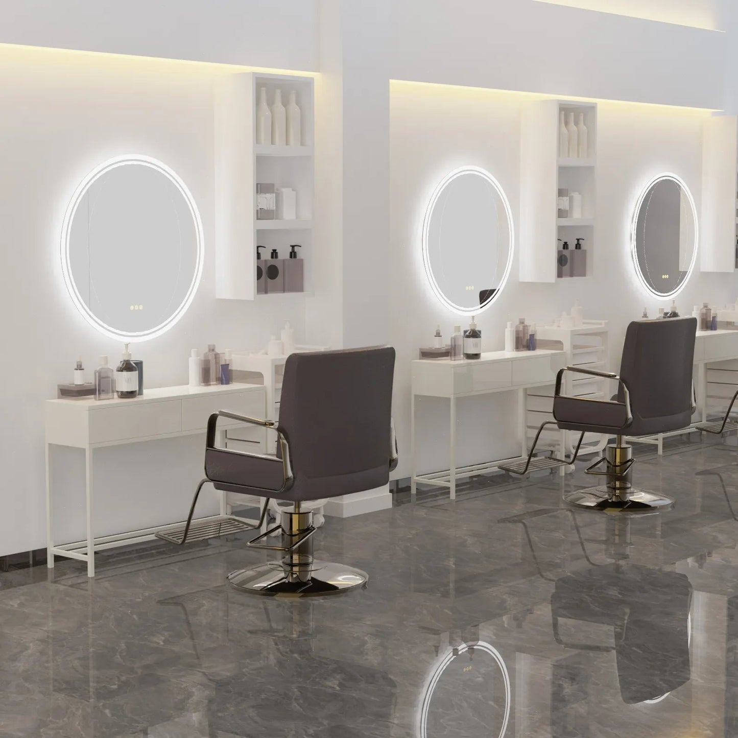 Interior Ave - LED Round Frameless Salon / Bathroom Wall Mirror