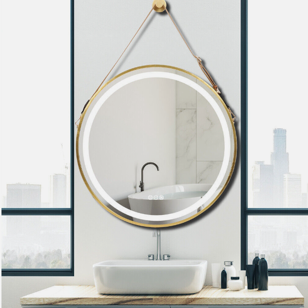 Interior Ave - LED Round Hanging Salon / Bathroom Wall Mirror