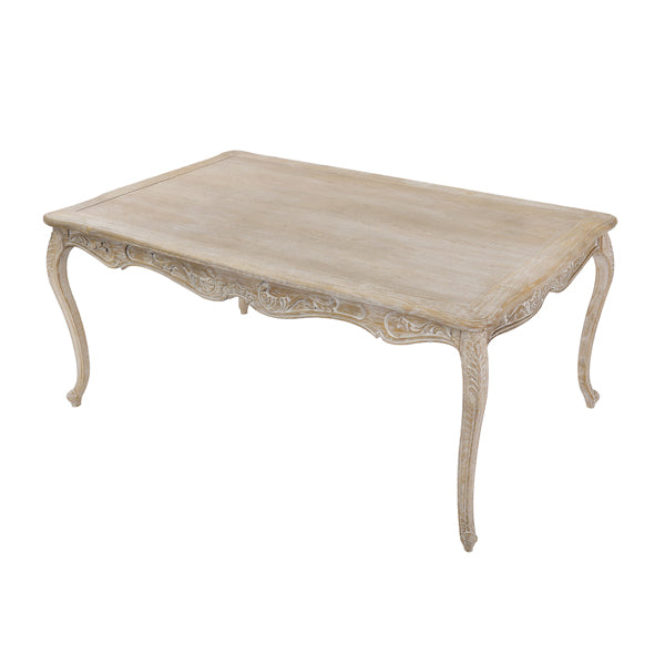 Oak Wood White Washed Finish Arm Chair Dining Set