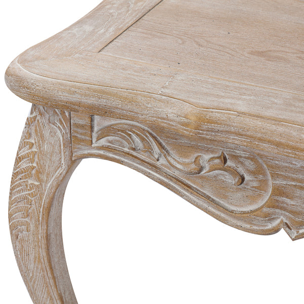 Oak Wood White Washed Finish Arm Chair Dining Set