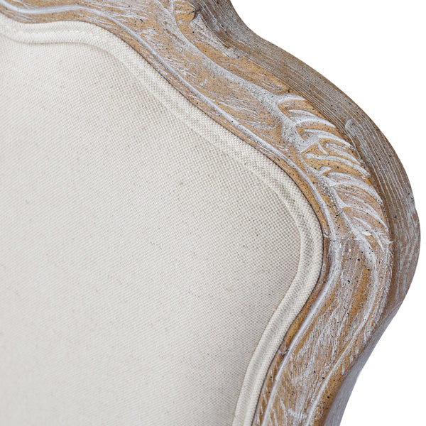 Oak Wood White Washed Finish Arm Chair Dining Set
