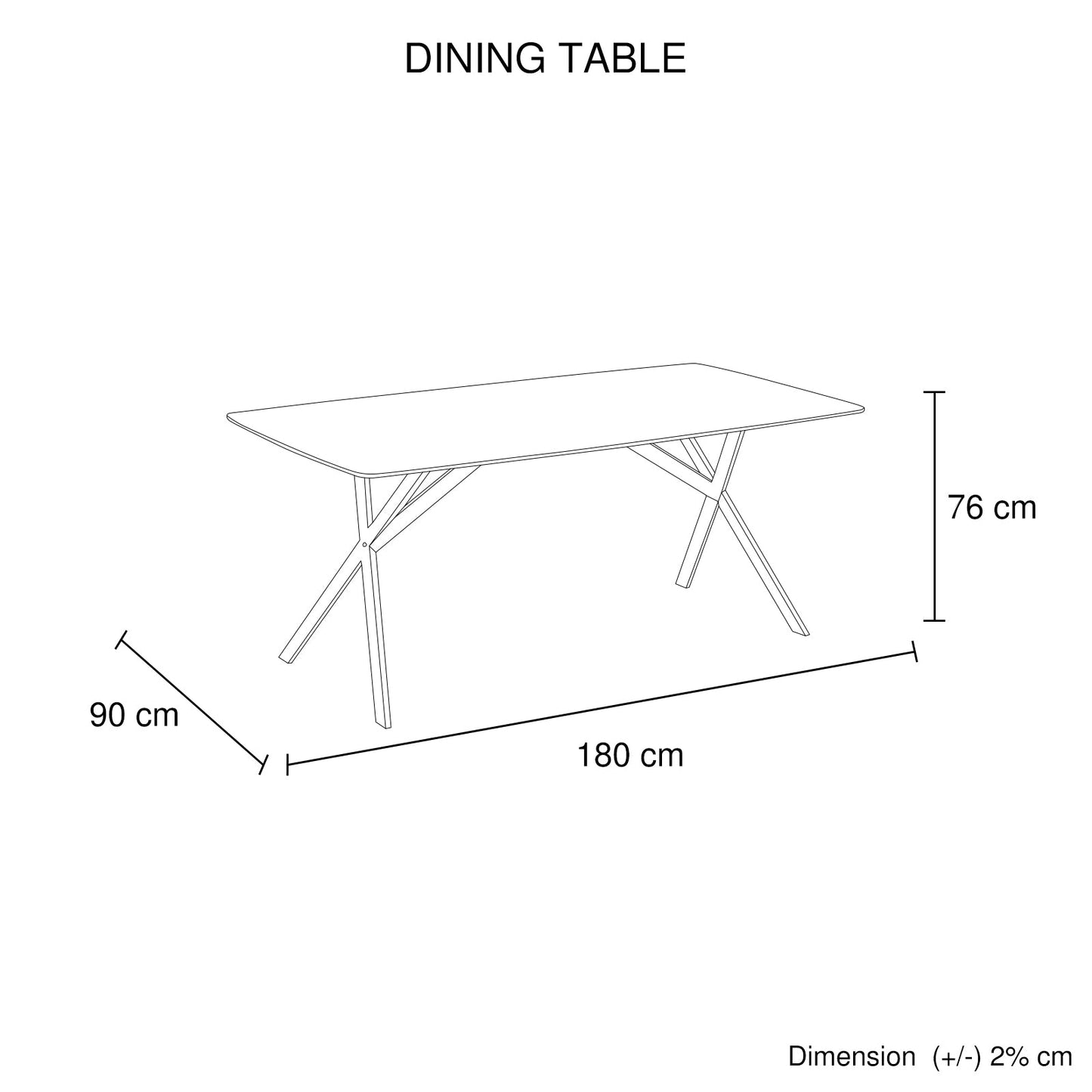 Dining Table – Rectangular White Sintered Stone Top with Powder Coated Iron Legs