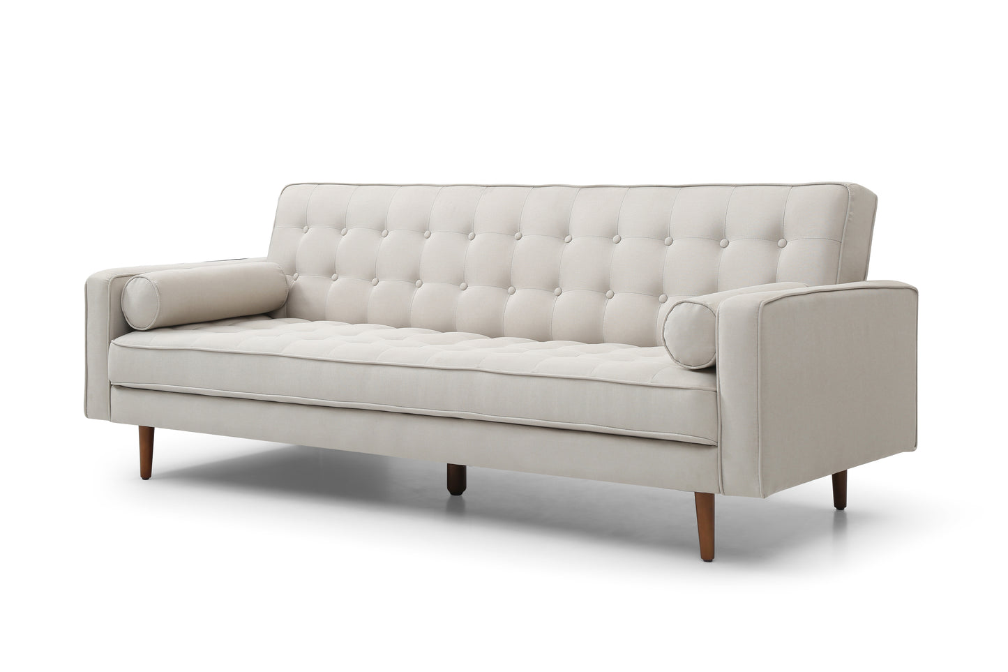Sofa Bed 3 Seater Button Tufted Lounge Set for Living Room Couch in Fabric and Velvet