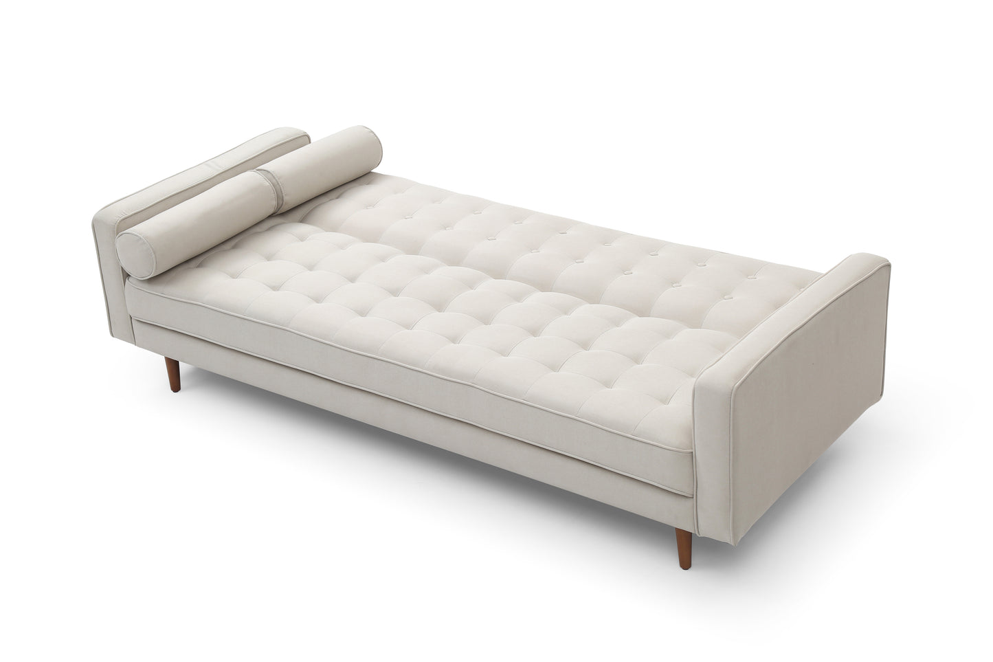 Sofa Bed 3 Seater Button Tufted Lounge Set for Living Room Couch in Fabric and Velvet