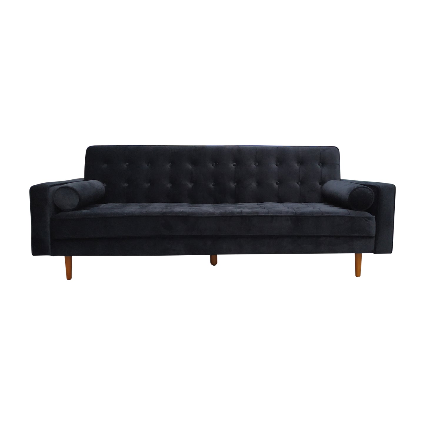 Sofa Bed 3 Seater Button Tufted Lounge Set for Living Room Couch in Fabric and Velvet