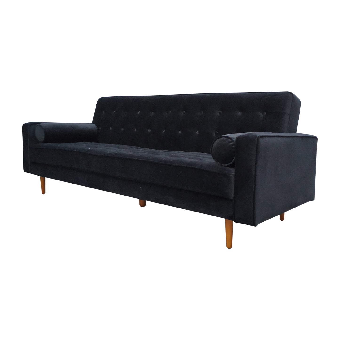 Sofa Bed 3 Seater Button Tufted Lounge Set for Living Room Couch in Fabric and Velvet