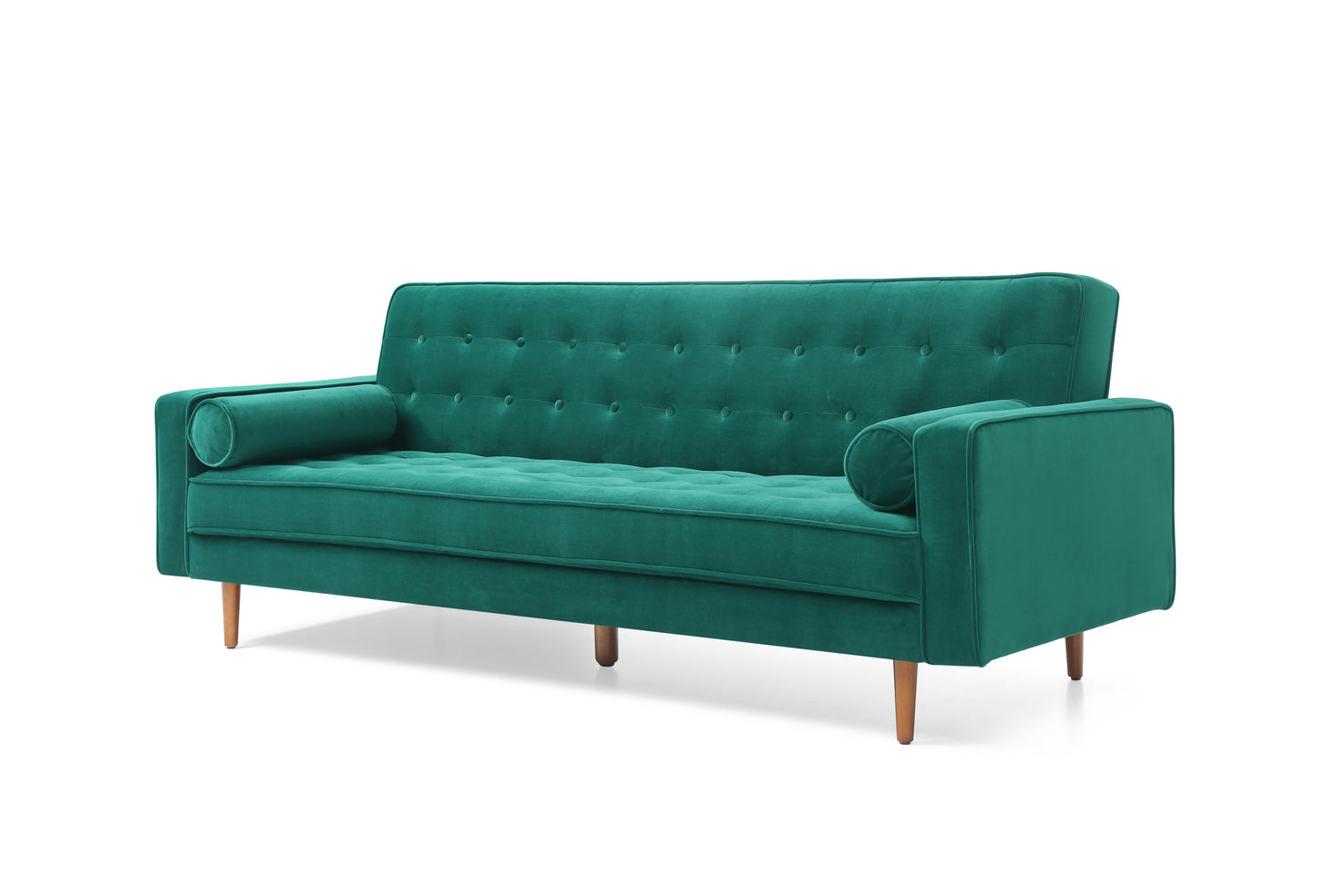 Sofa Bed 3 Seater Button Tufted Lounge Set for Living Room Couch in Fabric and Velvet