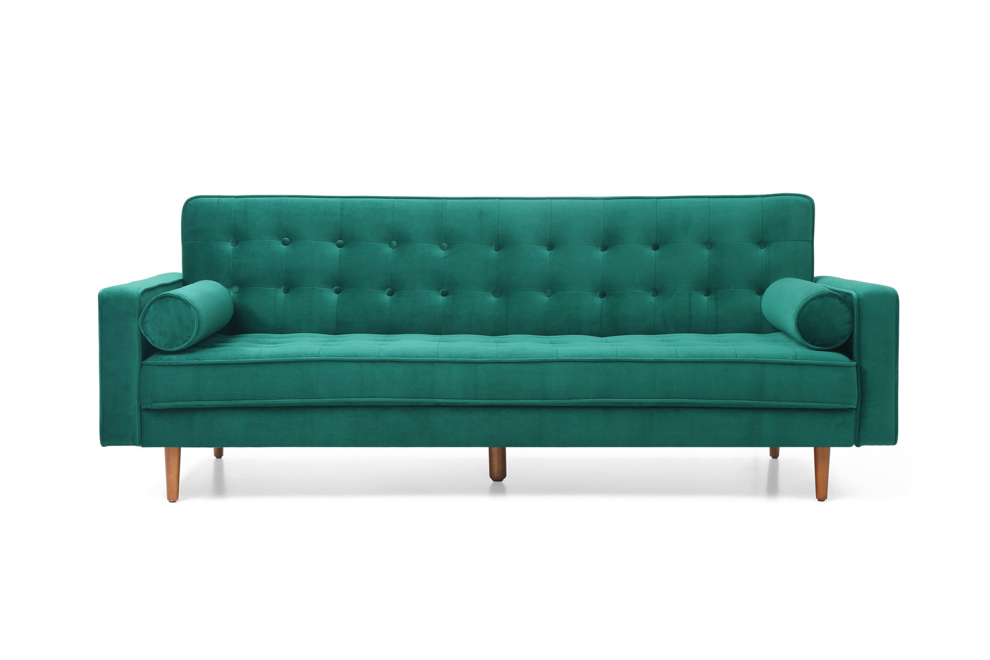 Sofa Bed 3 Seater Button Tufted Lounge Set for Living Room Couch in Fabric and Velvet