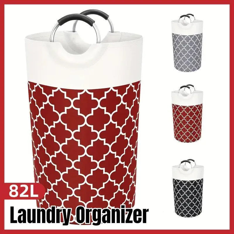 Laundry Basket – 82L Large Capacity, Black, Foldable with Waterproof Fabric