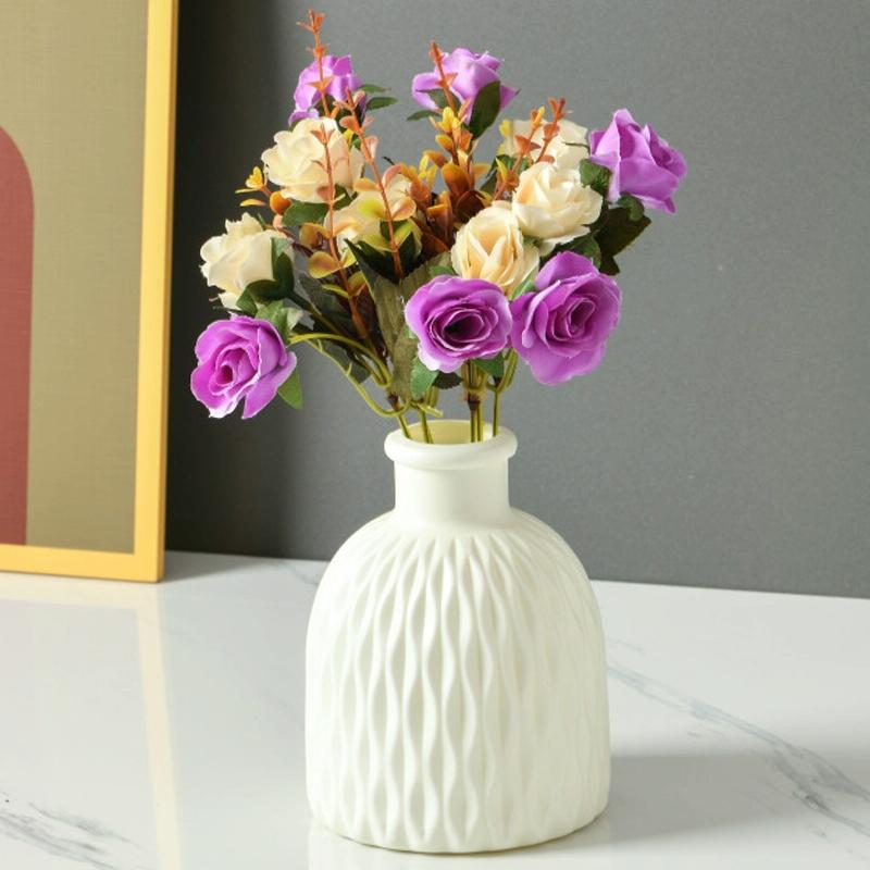 Versatile Drop-resistant Potted Plant Vase for Wet and Dry - Milk White
