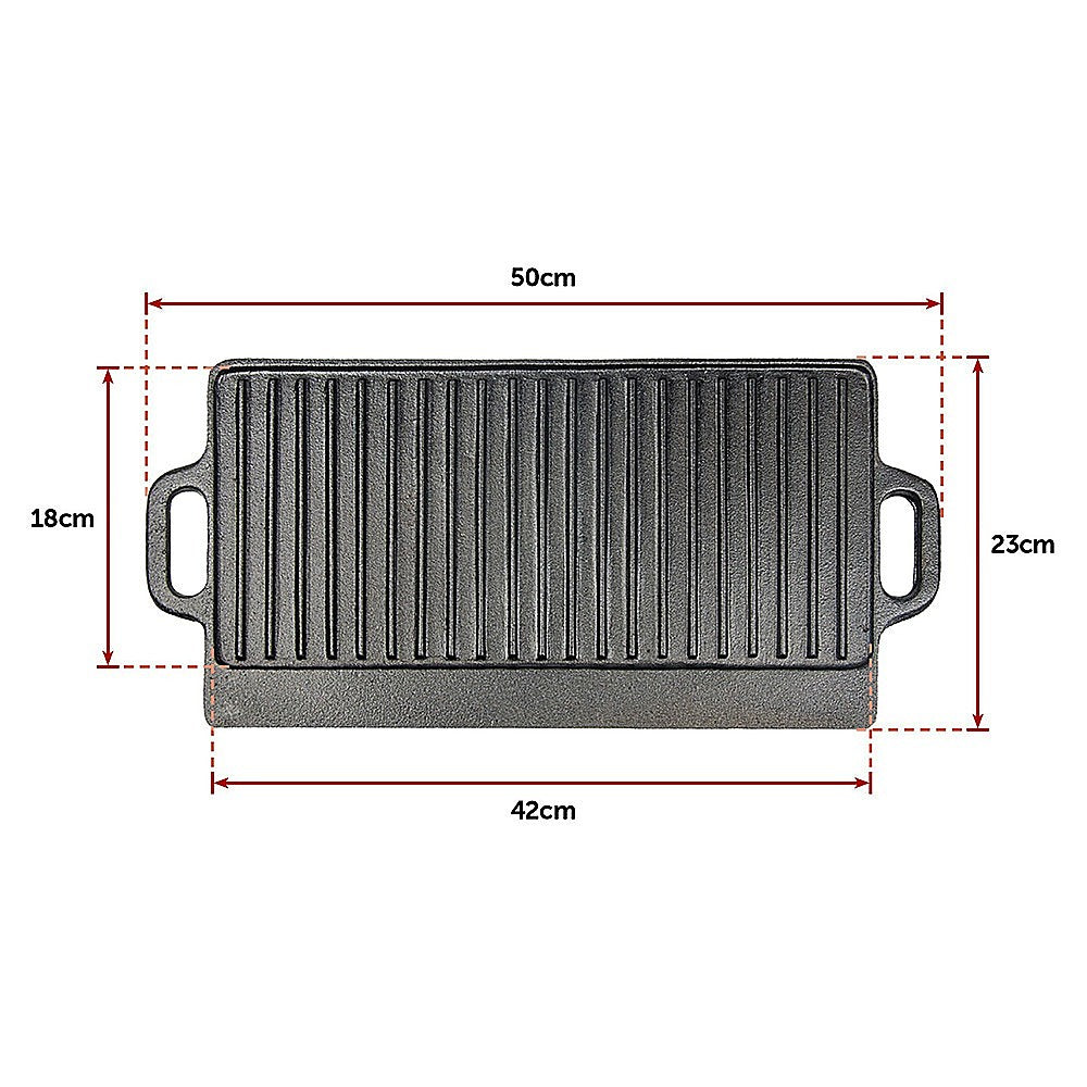 Cast Iron Reversible Griddle Plate – 46x22cm only 14 left