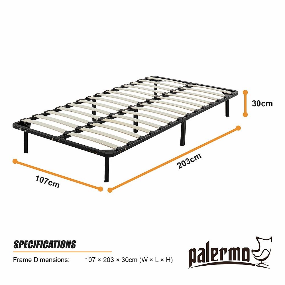 Metal Bed Frame for King Single Mattress – Black Powder-Coated Steel Base