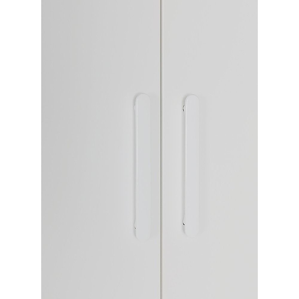3 Door Wardrobe – White Finish, Hanging Rail & Shelves