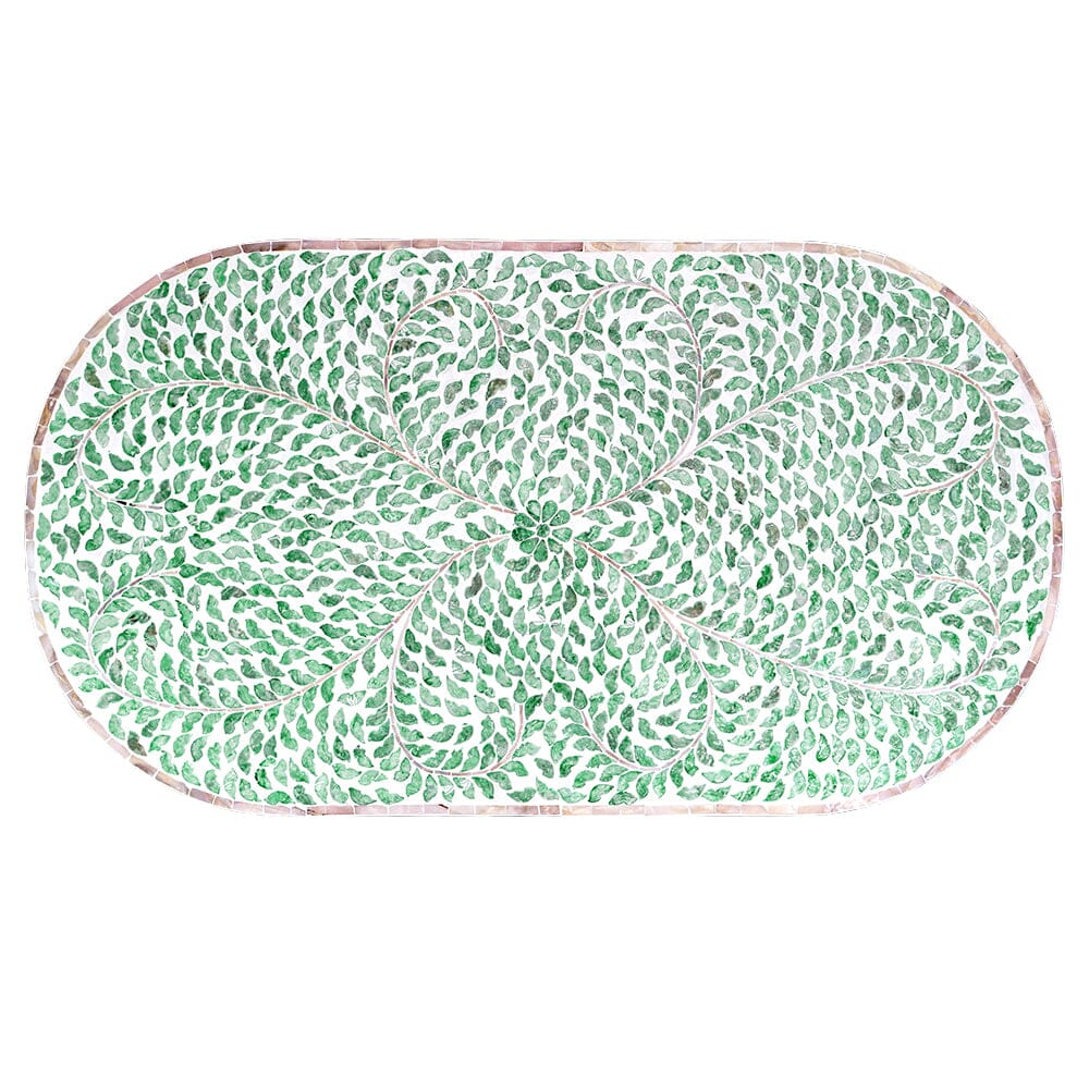 MOTHER OF PEARL OVAL COFFEE TABLE