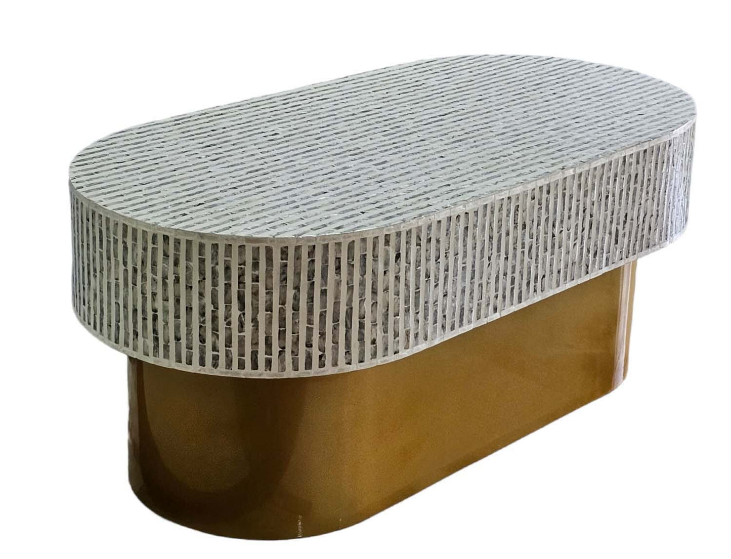 MOTHER OF PEARL OVAL COFFEE TABLE