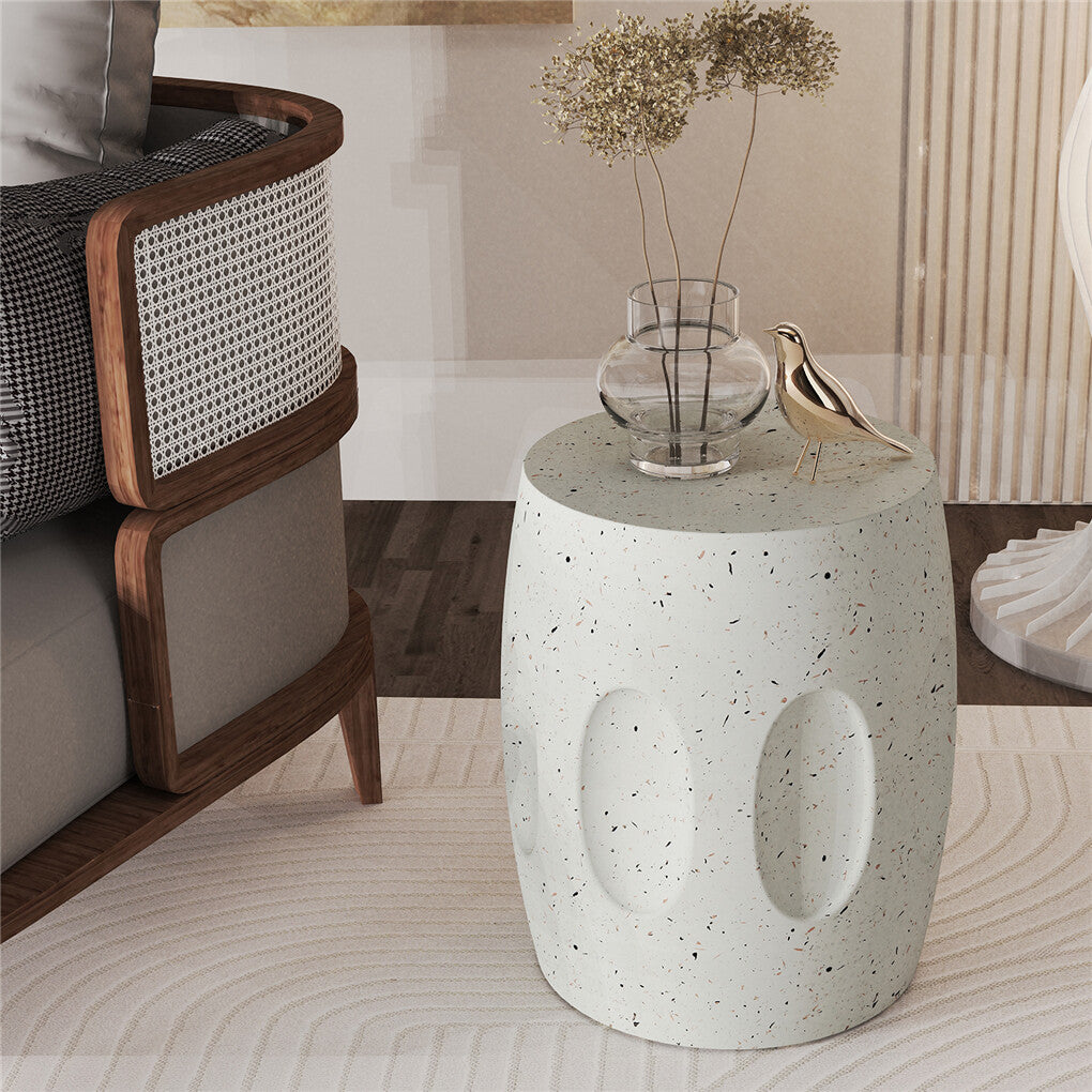 Concrete Side Table – Lightweight, Modern Design, Off-White