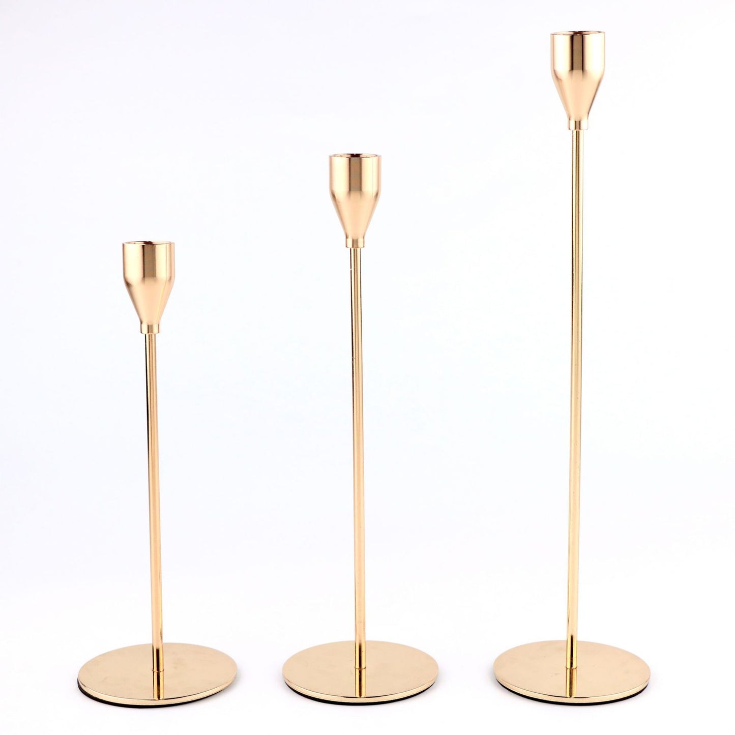 Minimalist Metal Candle Holder Set - 3-Piece Romantic Candle Cup Set for Living Room Decor, Elegant Dinner Table Accent