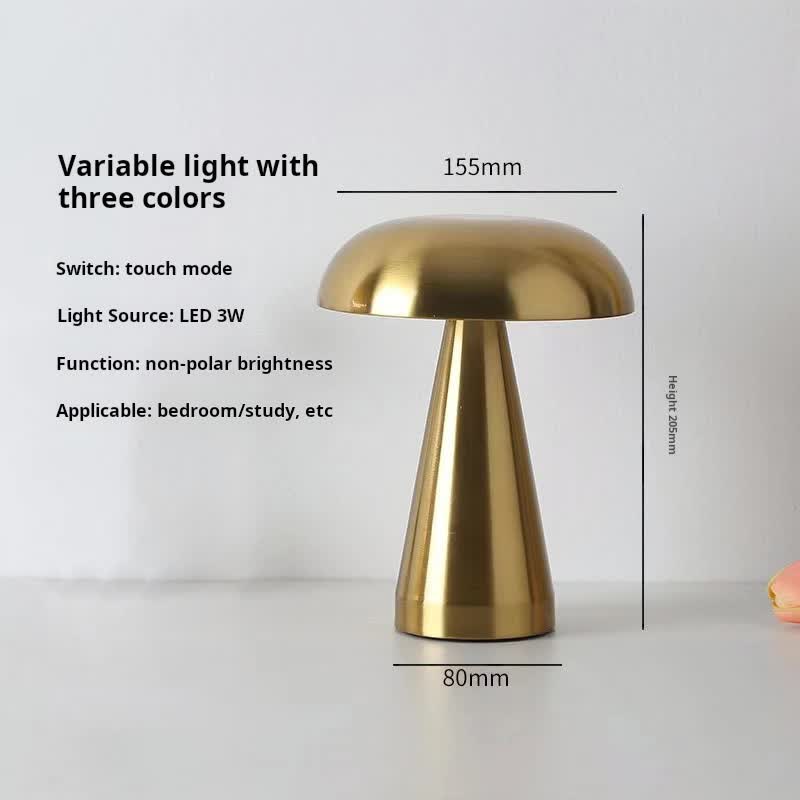 Modern Mushroom Table Lamp - Minimalist Metal Design for Home and Office