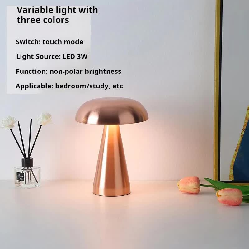 Modern Mushroom Table Lamp - Minimalist Metal Design for Home and Office