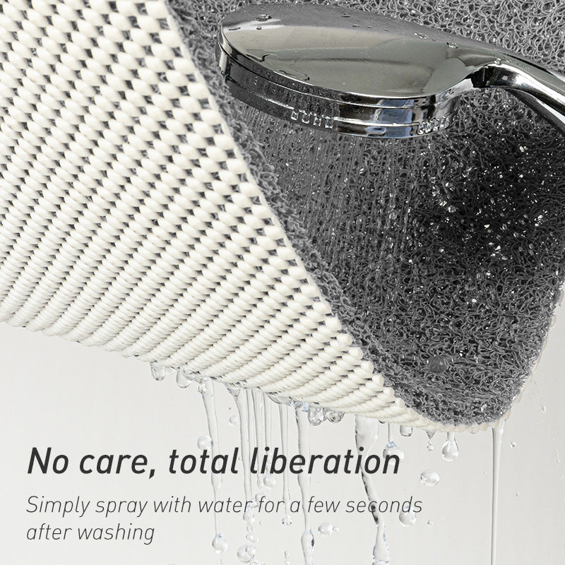 White Non-Slip Loofah-Style Bathroom Mat - Quick-Dry and Soft