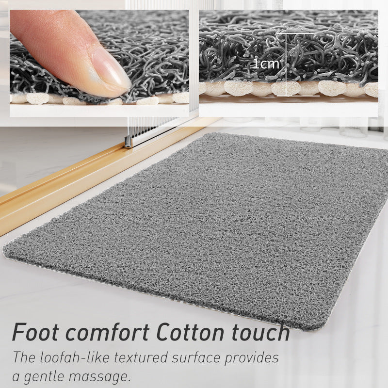 White Non-Slip Loofah-Style Bathroom Mat - Quick-Dry and Soft