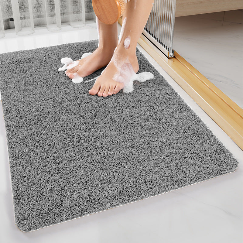 White Non-Slip Loofah-Style Bathroom Mat - Quick-Dry and Soft