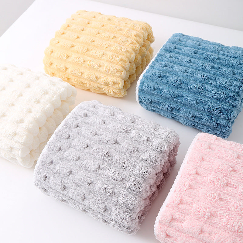 Thickened Coral Fleece Towel Set, Large Bath Towel & Face Towel Combo, Soft & Absorbent Towels for Home Use