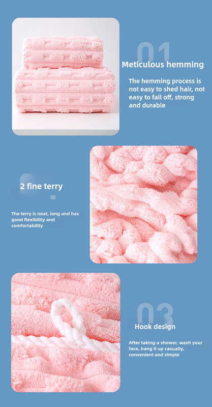 Thickened Coral Fleece Towel Set, Large Bath Towel & Face Towel Combo, Soft & Absorbent Towels for Home Use