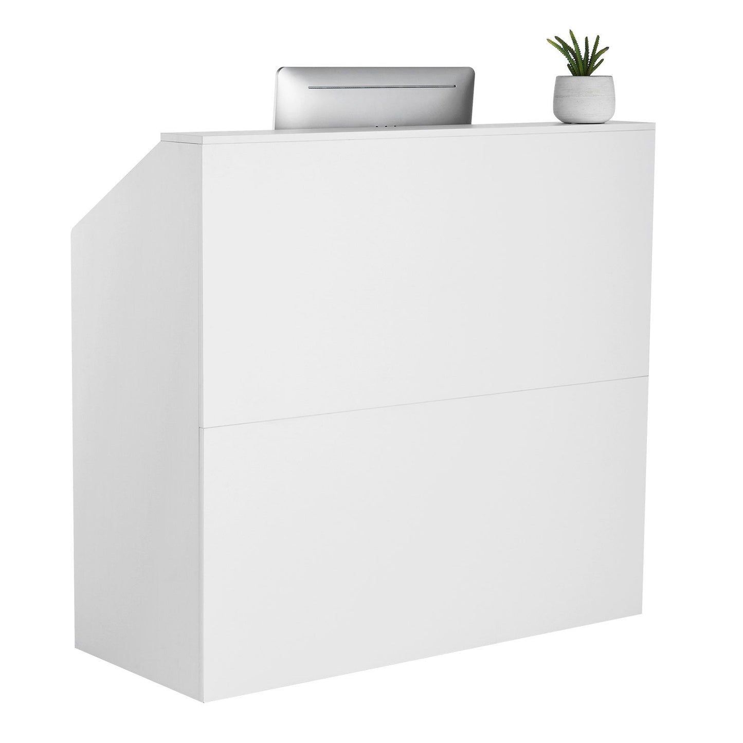 Reception Desk – Spacious White MDF Counter for Office and Retail