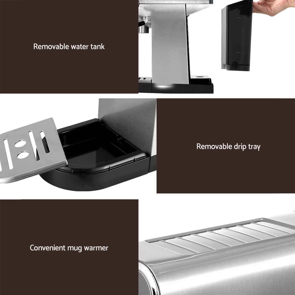 Devanti K7 Red Cordless Stick Vacuum & Espresso Machine Bundle – Button Controls