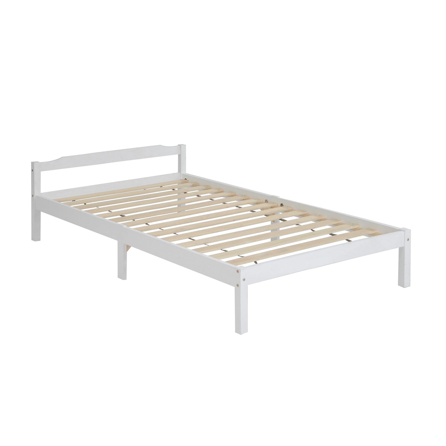 TWSC Bed Frame King Single Size Wooden White LEXI