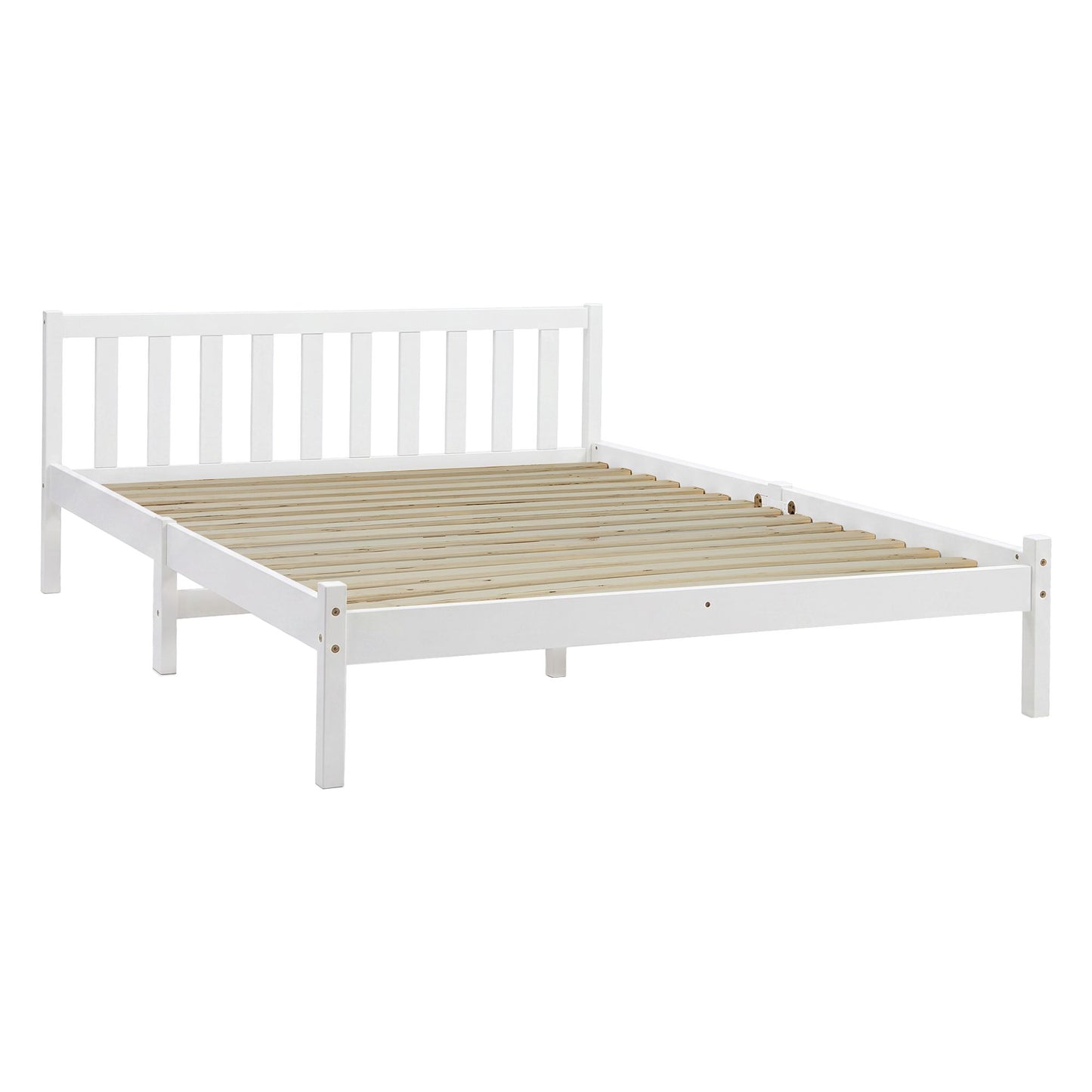 TWSC Bed Frame Queen Size Wooden White SOFIE