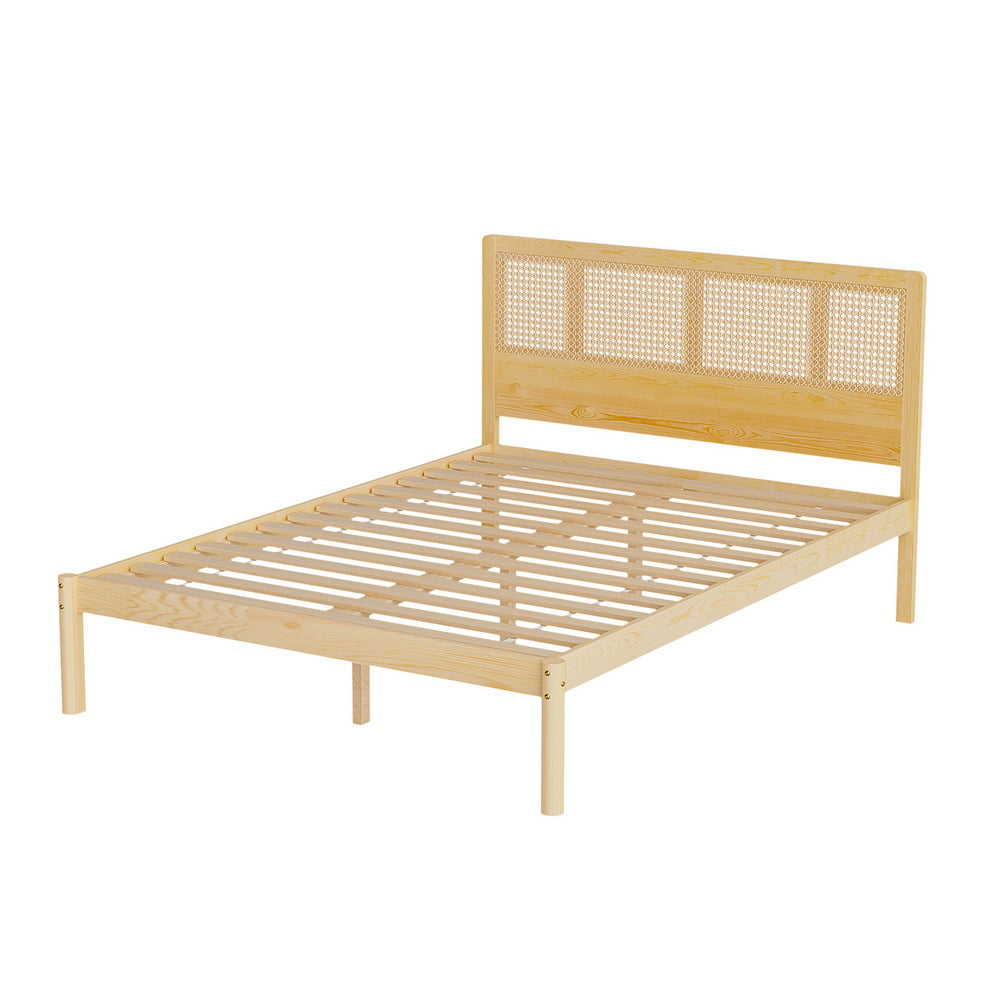 Artiss Bed Frame Rattan Wooden RITA