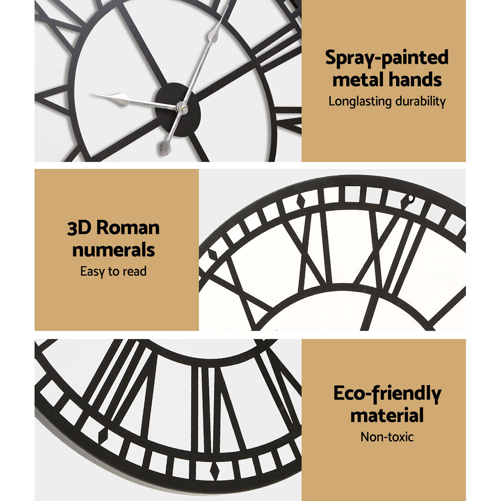 Artiss Wall Clock Large Roman Numerals Metal
