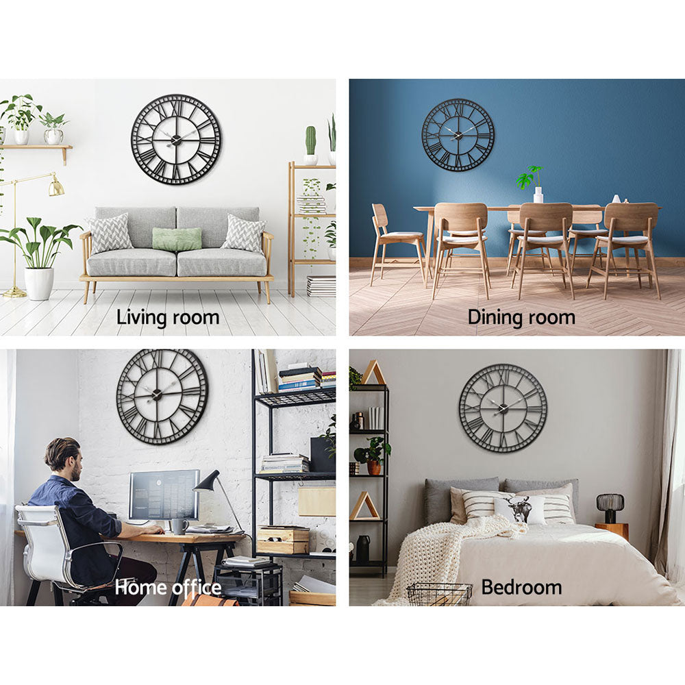 Artiss Wall Clock Large Roman Numerals Metal