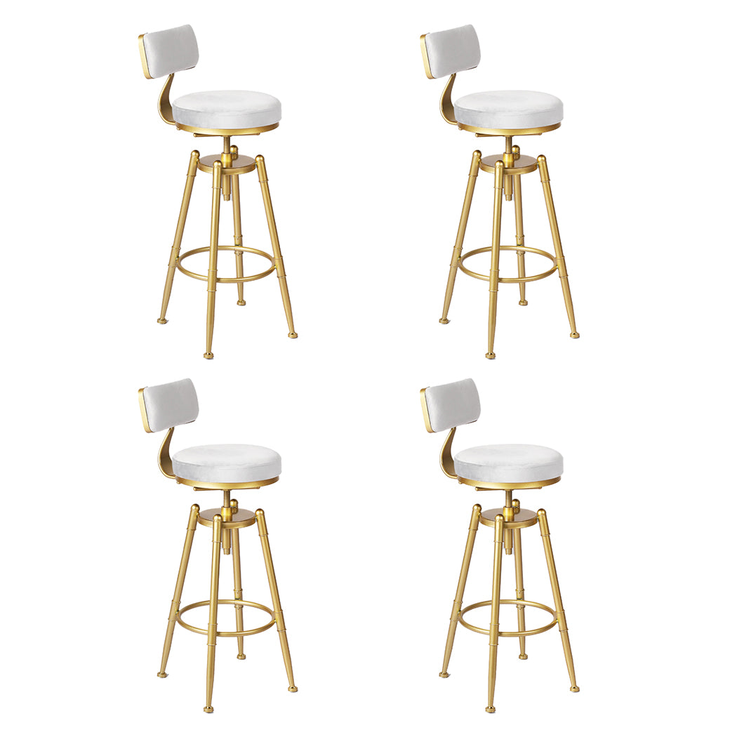 Levede 4x Bar Stools Swivel Kitchen Bar Chair White-2065254250971271168