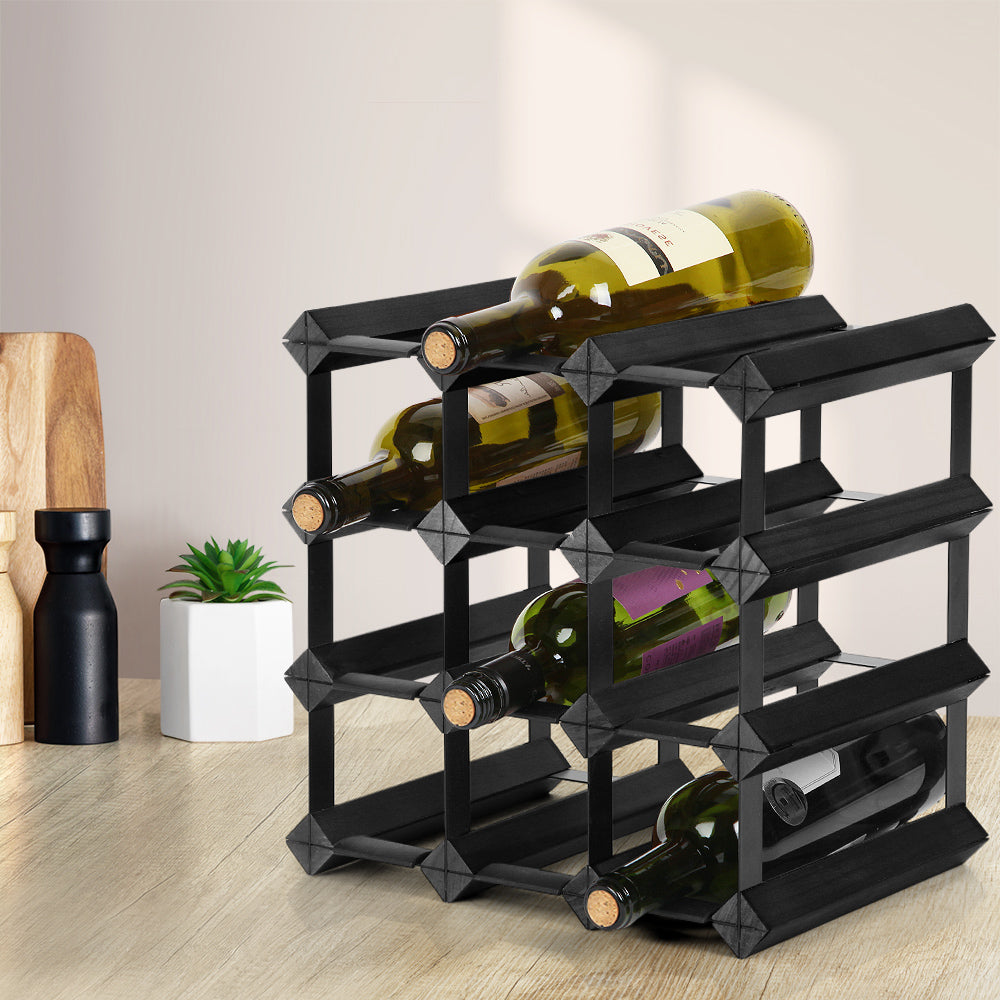 TWSC Wine Rack 12 Bottle Black