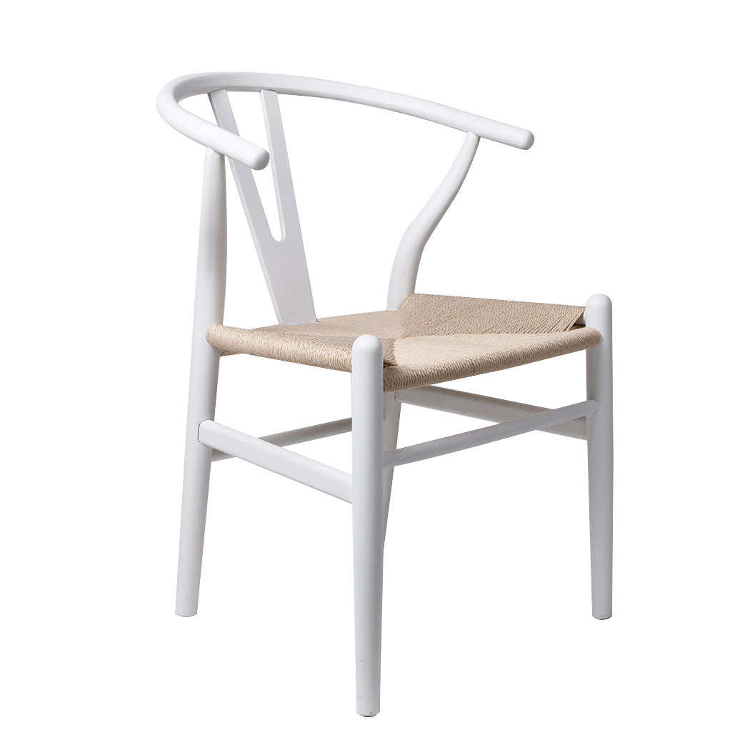 Levede 2x Dining Chairs Wooden Hans White-2065254609450045440